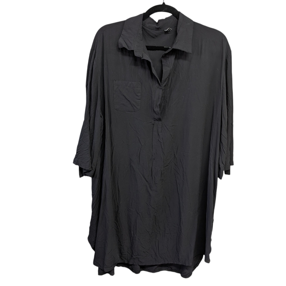 Black tunic top beach cover up XL